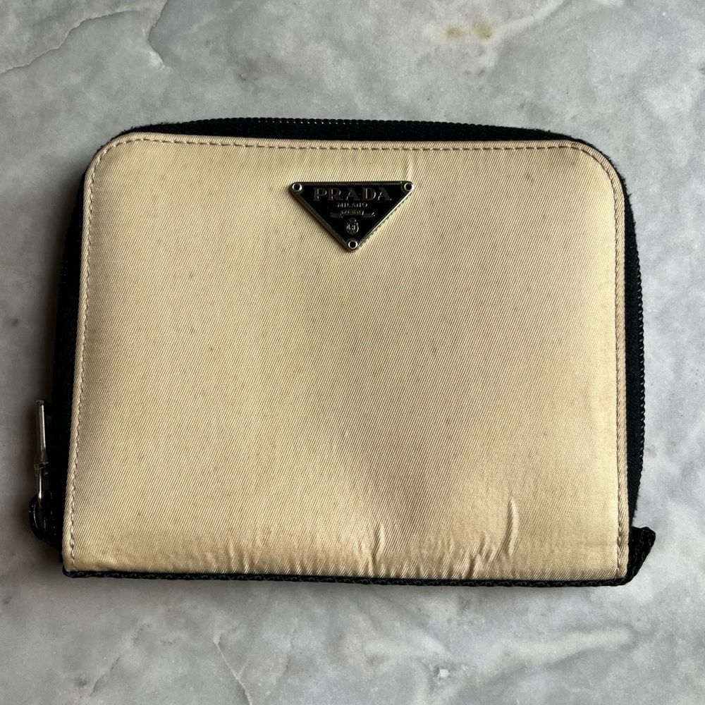 Authentic PRADA Milano Cream Nylon Wallet